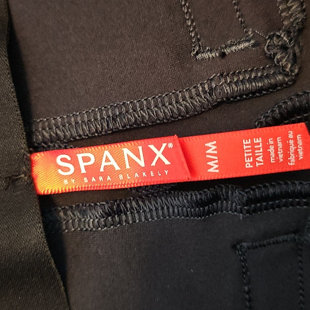 Spanx The Perfect Pant Ankle Piped Skinny black and white, Womens M Petite - Picture 9 of 11